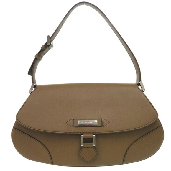 Burberry Plate Shoulder Bag Leather Khaki 0577BURBERRY - Picture 1 of 9